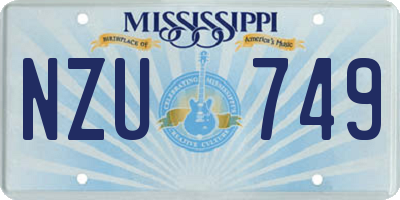 MS license plate NZU749