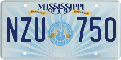 MS license plate NZU750