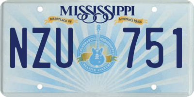 MS license plate NZU751