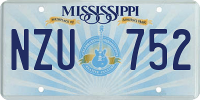 MS license plate NZU752
