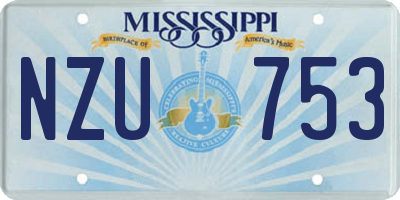 MS license plate NZU753