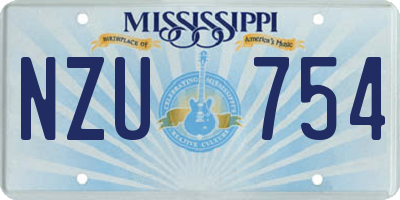 MS license plate NZU754