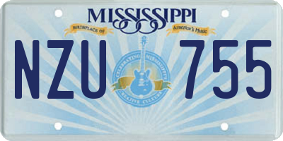 MS license plate NZU755