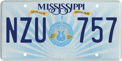 MS license plate NZU757