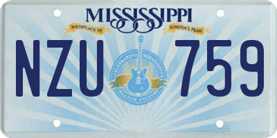 MS license plate NZU759