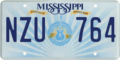 MS license plate NZU764