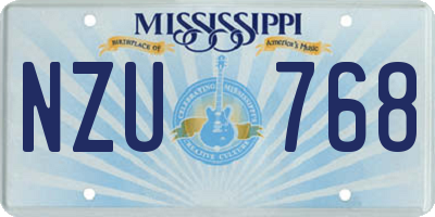 MS license plate NZU768