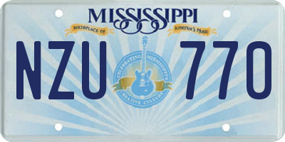 MS license plate NZU770