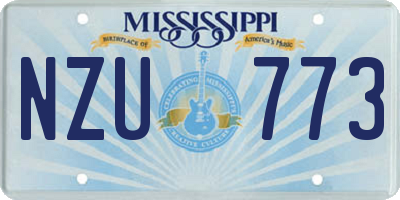 MS license plate NZU773