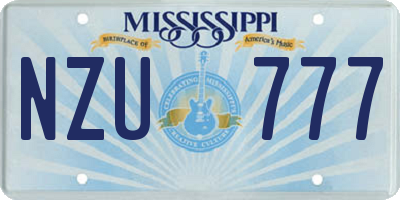 MS license plate NZU777