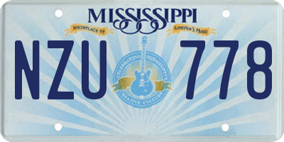 MS license plate NZU778