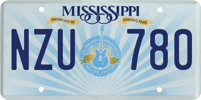 MS license plate NZU780