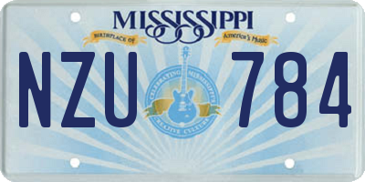 MS license plate NZU784