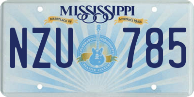 MS license plate NZU785