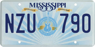 MS license plate NZU790