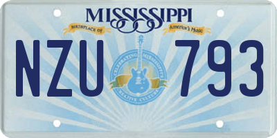 MS license plate NZU793