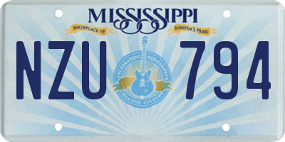 MS license plate NZU794