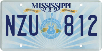MS license plate NZU812