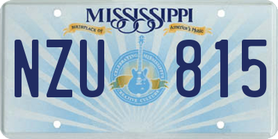 MS license plate NZU815