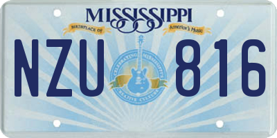 MS license plate NZU816