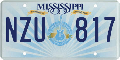 MS license plate NZU817