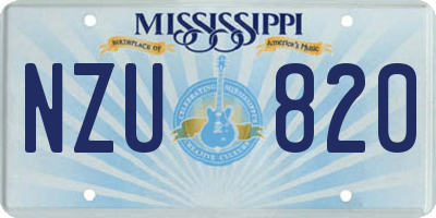 MS license plate NZU820