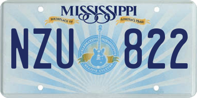 MS license plate NZU822