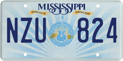 MS license plate NZU824