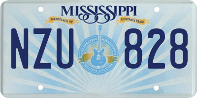 MS license plate NZU828