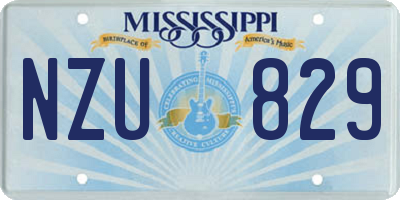 MS license plate NZU829