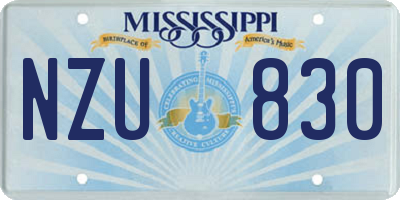 MS license plate NZU830