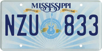 MS license plate NZU833