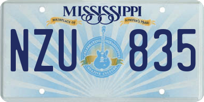 MS license plate NZU835