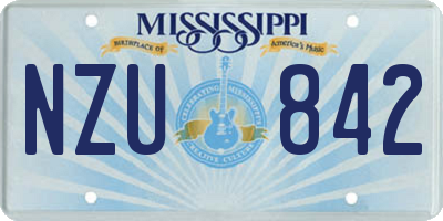 MS license plate NZU842