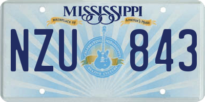 MS license plate NZU843
