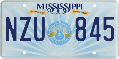 MS license plate NZU845