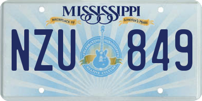 MS license plate NZU849