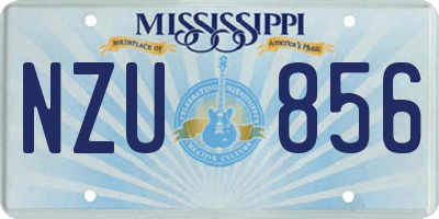 MS license plate NZU856
