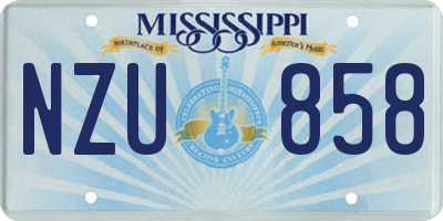 MS license plate NZU858