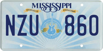 MS license plate NZU860
