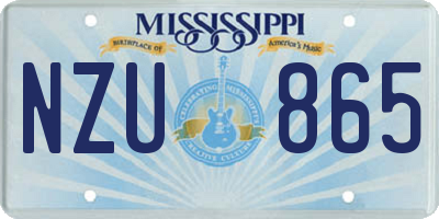 MS license plate NZU865