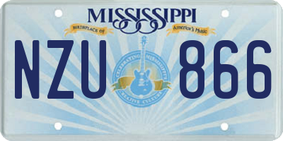 MS license plate NZU866