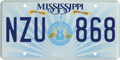 MS license plate NZU868