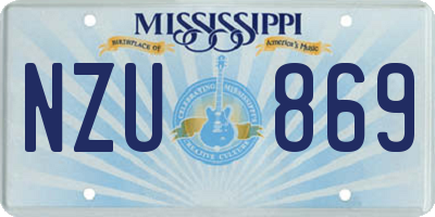 MS license plate NZU869
