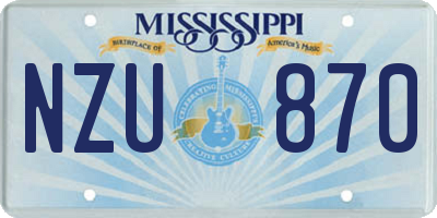 MS license plate NZU870
