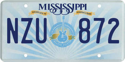 MS license plate NZU872