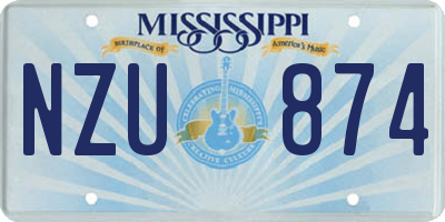MS license plate NZU874