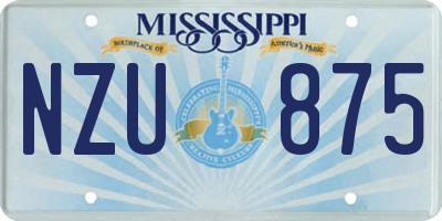 MS license plate NZU875