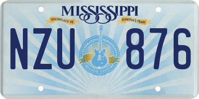 MS license plate NZU876