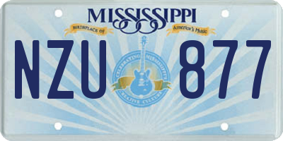MS license plate NZU877